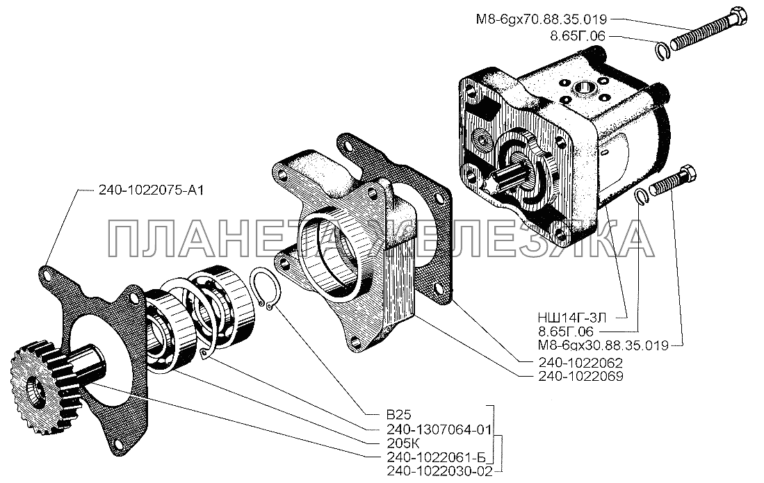 Насос рулевого усилителя двигателя Д-245.9Е2 ЗИЛ-5301 (2006)